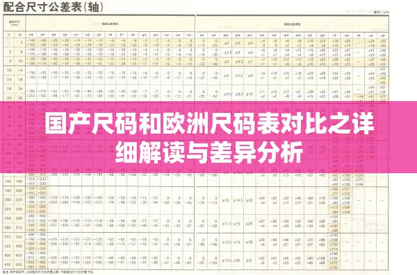 国产尺码和欧洲尺码表对比之详细解读与差异分析