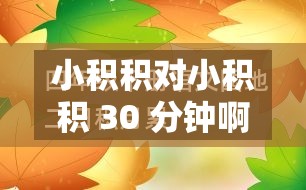 小积积对小积积 30 分钟啊：一段充满未知的奇妙旅程