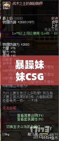 暴躁妹妹CSGO独特玩法揭秘：带你探索全新战术策略