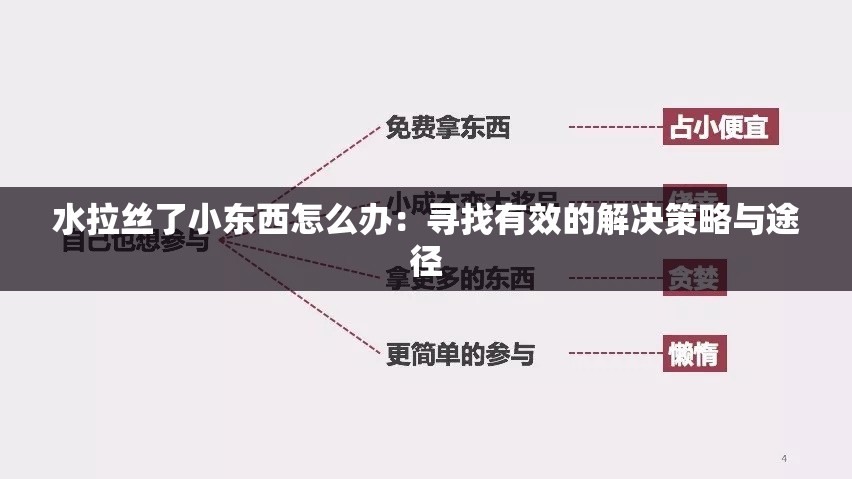 水拉丝了小东西怎么办：寻找有效的解决策略与途径