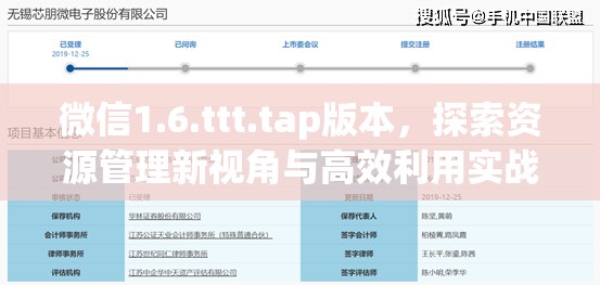 微信1.6.ttt.tap版本，探索资源管理新视角与高效利用实战策略