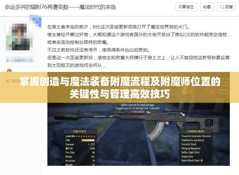 掌握创造与魔法装备附魔流程及附魔师位置的关键性与管理高效技巧