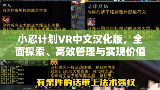 小忍计划VR中文汉化版，全面探索、高效管理与实现价值最大化的游戏指南