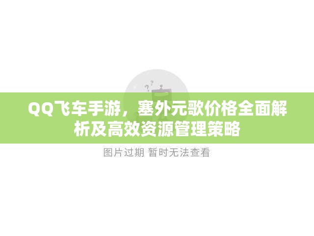 QQ飞车手游，塞外元歌价格全面解析及高效资源管理策略