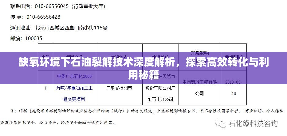 缺氧环境下石油裂解技术深度解析，探索高效转化与利用秘籍