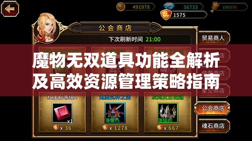 魔物无双道具功能全解析及高效资源管理策略指南