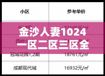 金沙人妻1024一区二区三区全解析：深入探讨各区特色与热门内容推荐