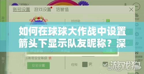 如何在球球大作战中设置箭头下显示队友昵称？深度解析全面攻略来了！