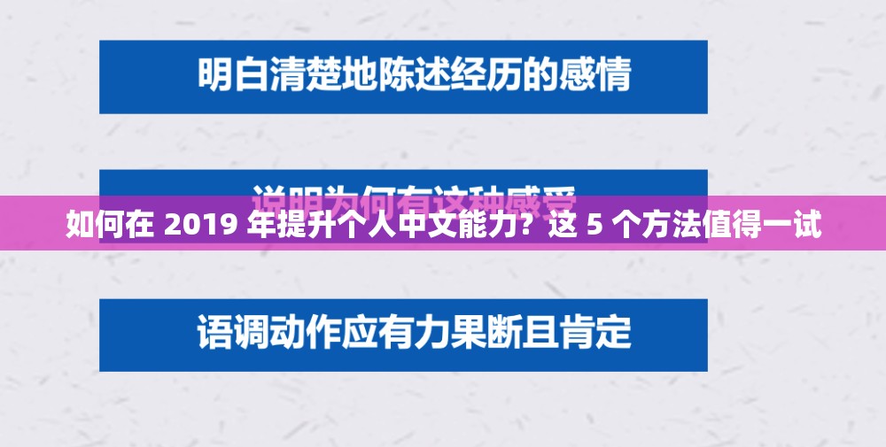 如何在 2019 年提升个人中文能力？这 5 个方法值得一试