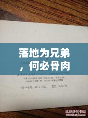 落地为兄弟，何必骨肉亲——探究兄弟情深的千古佳句背后的深刻情谊