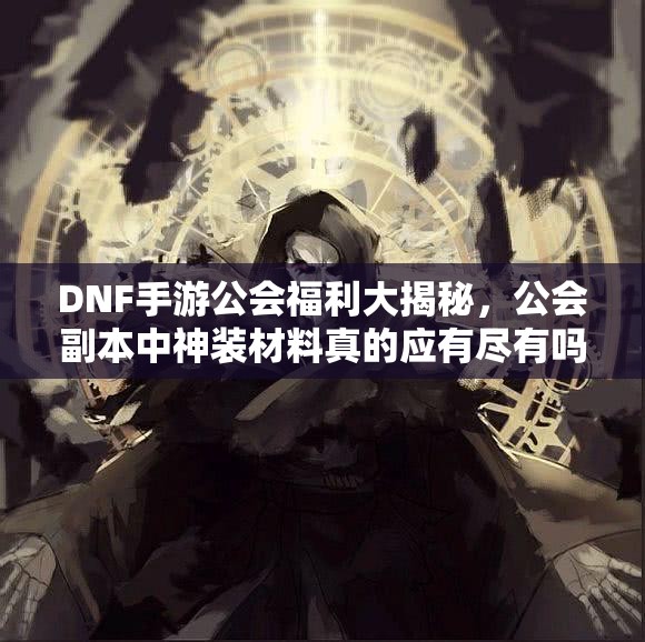 DNF手游公会福利大揭秘，公会副本中神装材料真的应有尽有吗？