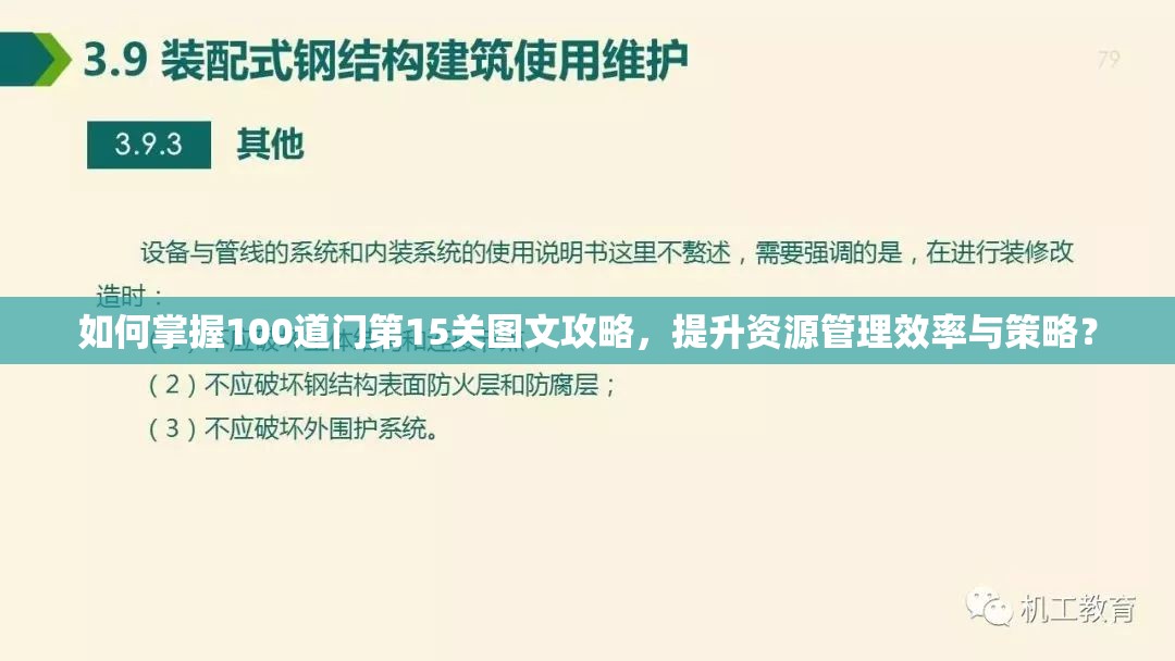 如何掌握100道门第15关图文攻略，提升资源管理效率与策略？